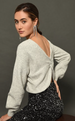 Renee Twist Back Sweater - Heather Grey