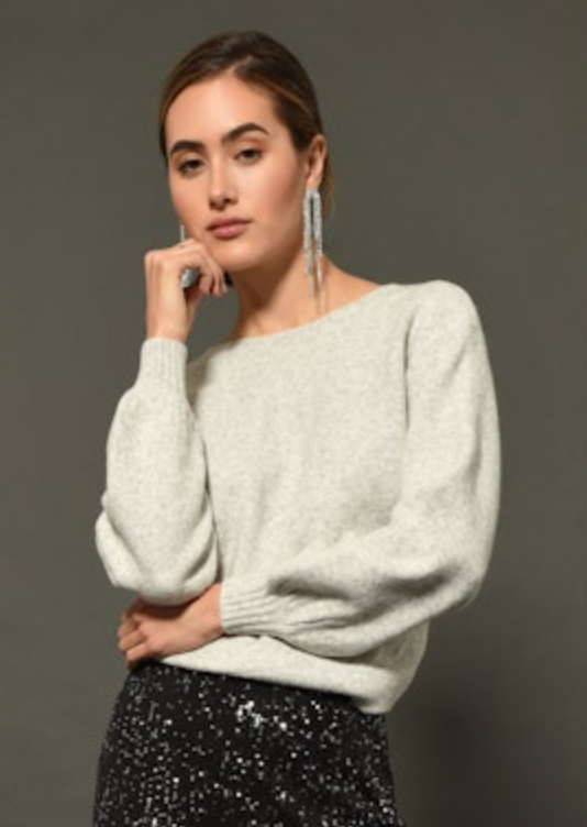 Renee Twist Back Sweater - Heather Grey