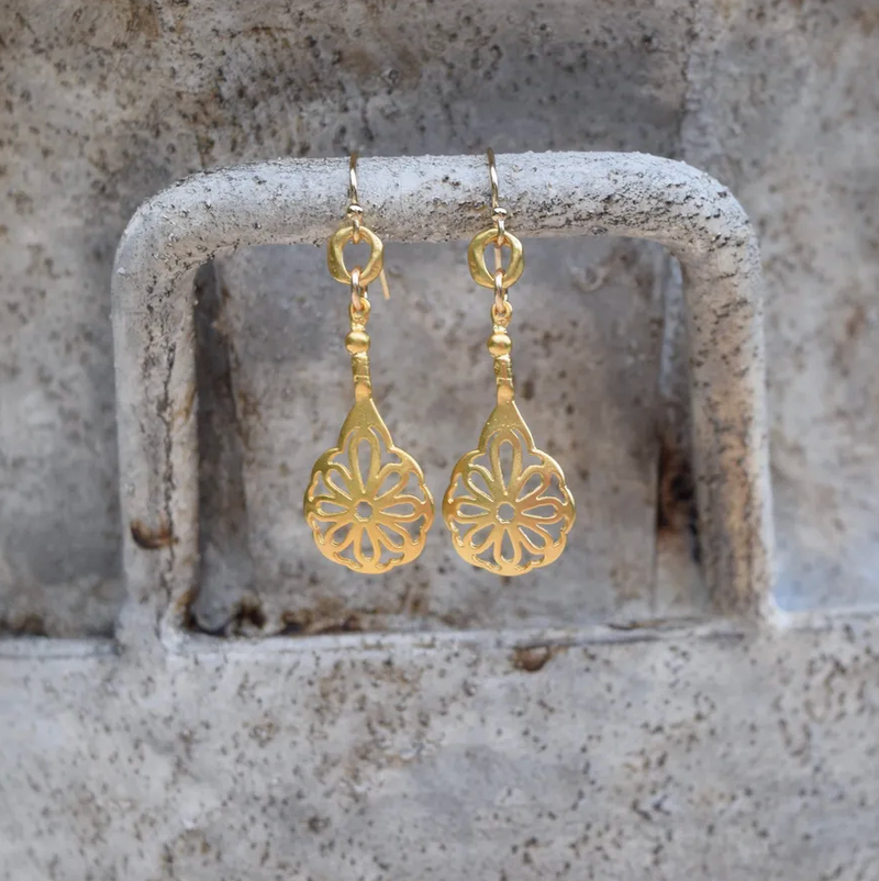 Gold Vermeil Flower Earrings