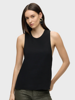 High Neck Twist Back Tank - Black