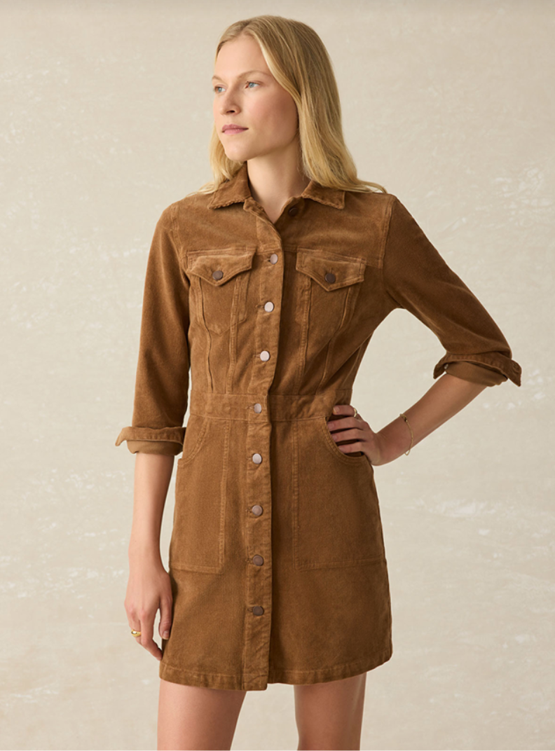 Michelle Dress - Cord Brown