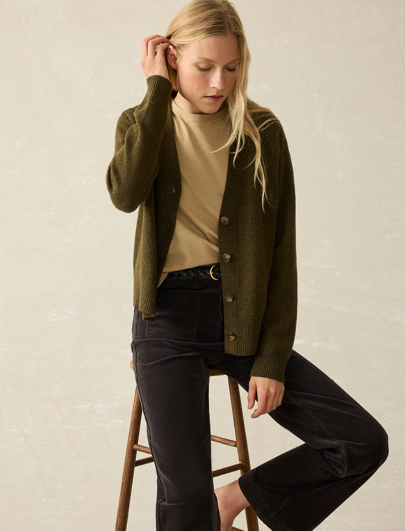 Jackson Cardigan - Olive Heather