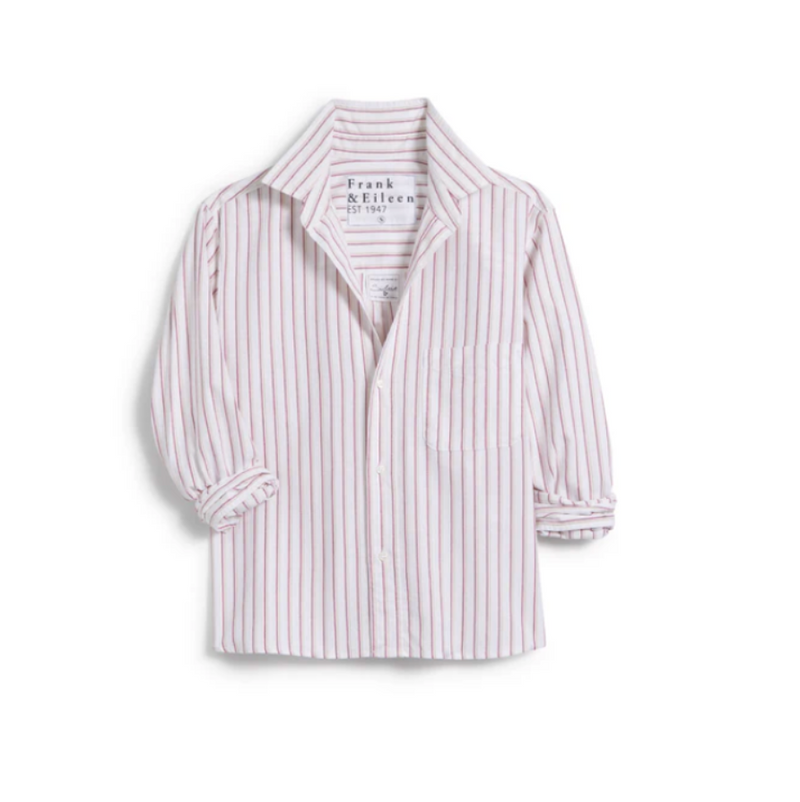 Silvio Button-Up - Sand & Maroon Stripe