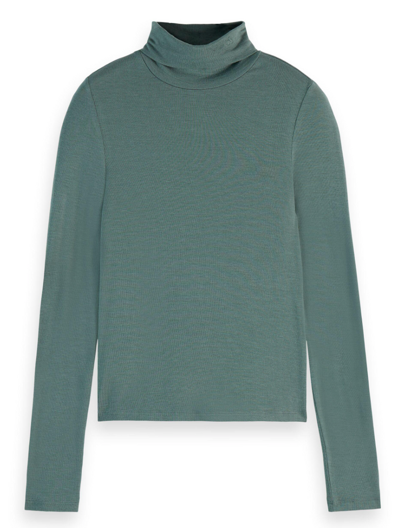 Roll Up Neck Ls T-shirt - Park Green