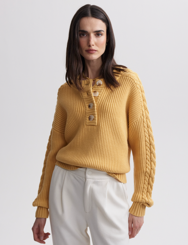 Vera Button Neck Sweater - Rata