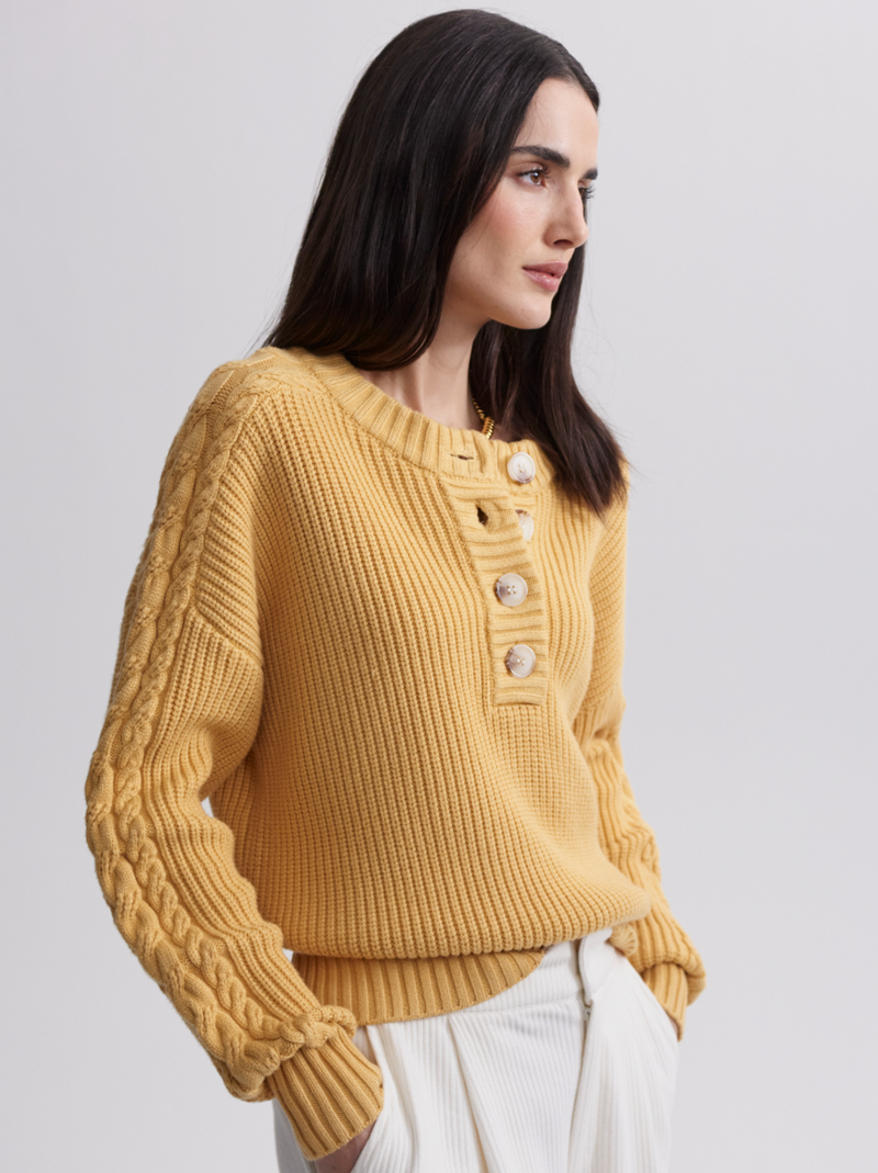 Vera Button Neck Sweater - Rata