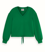 V-neck Modal Sweatshirt - Bright Green