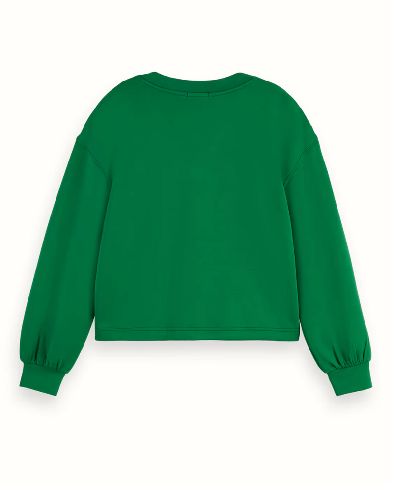 V-neck Modal Sweatshirt - Bright Green