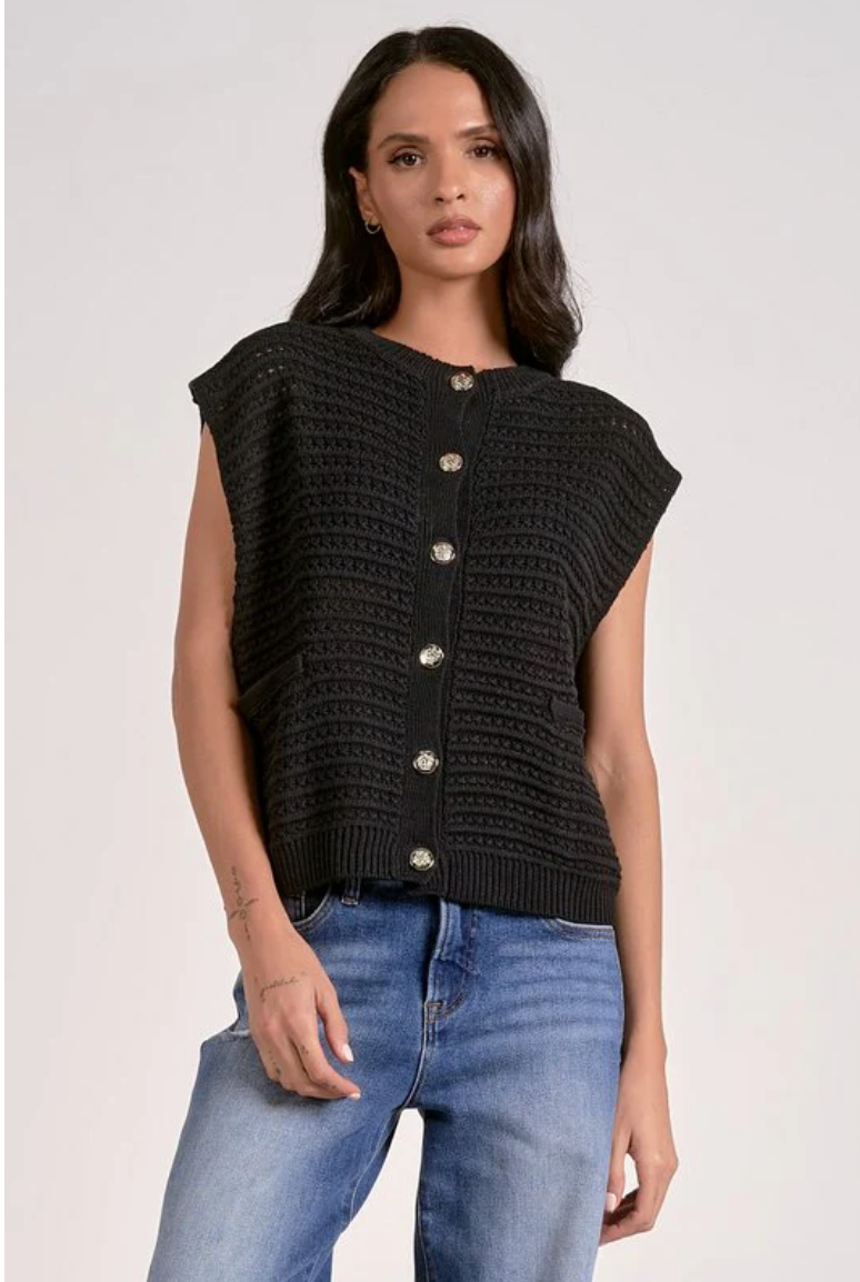 Ayla Sweater Vest - Black