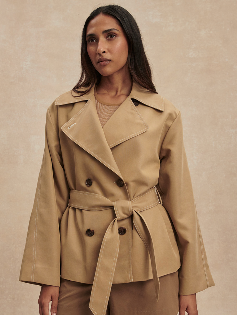 Maddox Short Trench - Light Tan – Rue Boutique