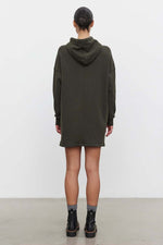 Etta Fleece Hoodie Dress - Thicket Green