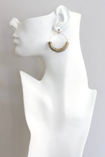 Gold Hematite Hoop Earrings