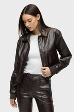 Bomber Jacket - Marbled Vegan Leather