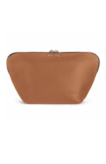 Leather Makeup Bag - Brown/Red