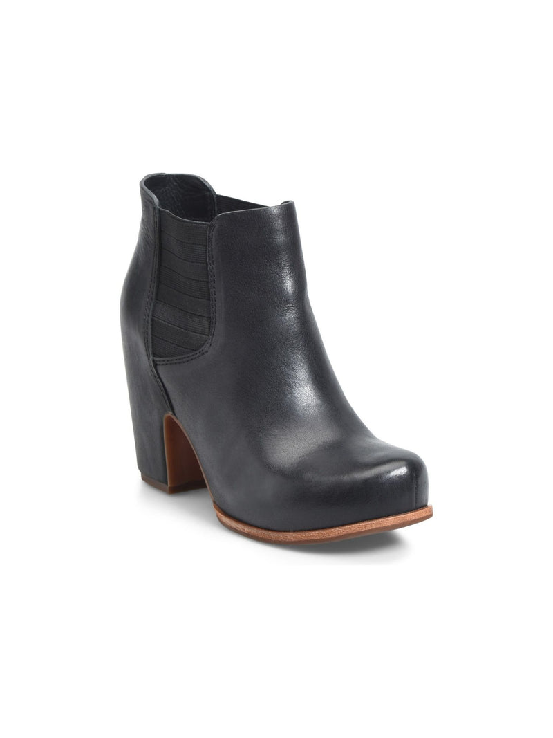 Shirome Black Leather Bootie