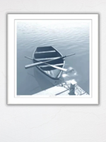 "Powder Blue Boat" Framed Print
