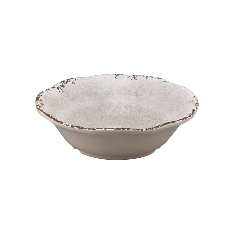Crackle 7" Melamine Bowl, Cream