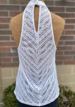 Cross Front White Lace Halter Top