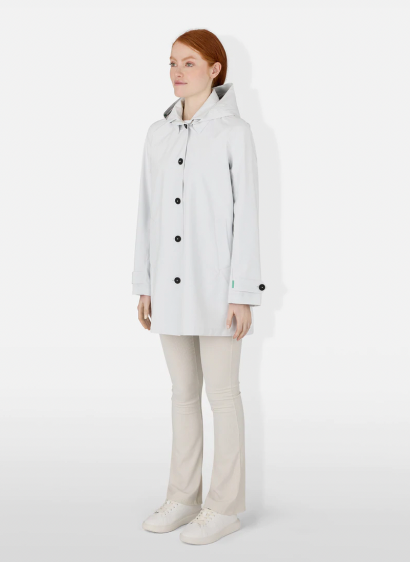 April Hooded Raincoat- Off White