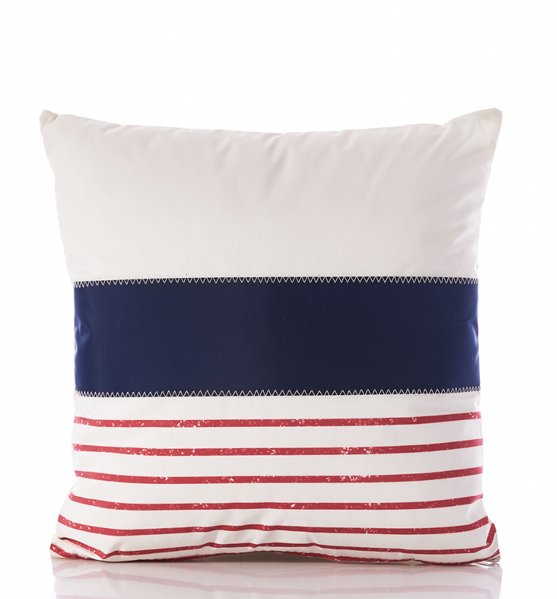 red mariner stripe pillow